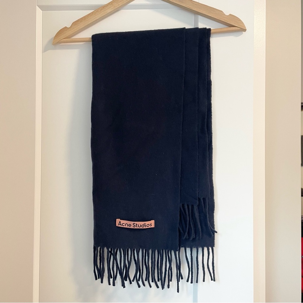 Acne Studios Navy 100% Italian Wool Scarf